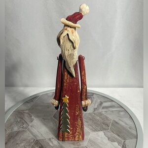 Primitive Wooden Santa Claus Rustic Folk Art Christmas Decor 10”